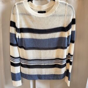 Ann Taylor Women Sweater Small Metallic Nautical Open Knit Chainmail Boho 16036x